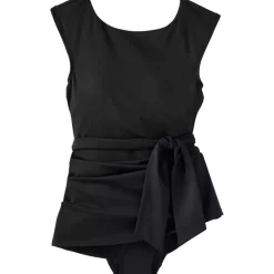Women's Cap Sleeve Tie Belt Mini Swim Dress