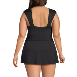 Women's Cap Sleeve Tie Belt Mini Swim Dress