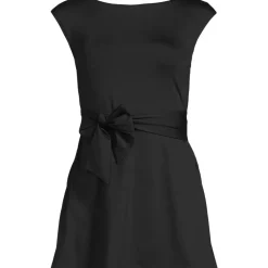 Women's Cap Sleeve Tie Belt Mini Swim Dress