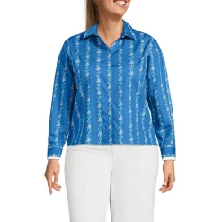 Women's Carefree Cotton Shirt with Removable Bow
