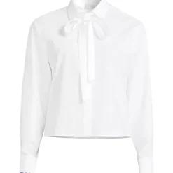 Women's Carefree Cotton Shirt with Removable Bow