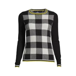 Women's Cashmere Crew Neck Sweater Tee - Jacquard