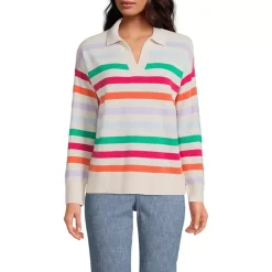 Womens Cashmere Long Sleeve Polo