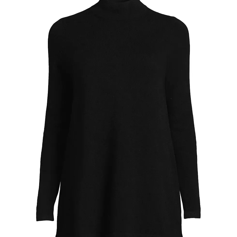 Women's Cashmere Mock Neck Swing Tunic Sweater