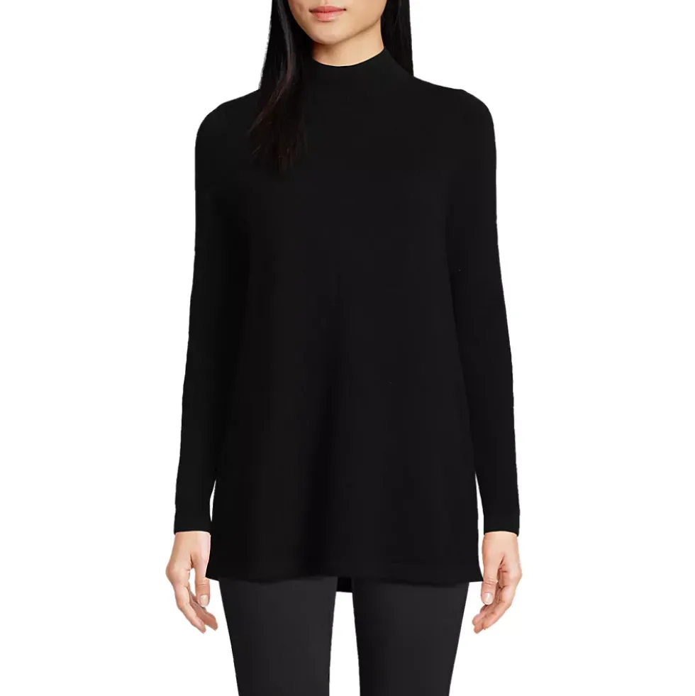 Women's Cashmere Mock Neck Swing Tunic Sweater