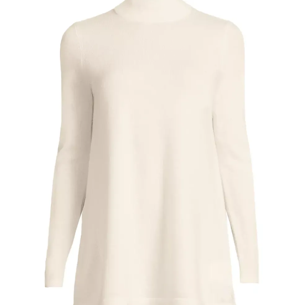 Women's Cashmere Mock Neck Swing Tunic Sweater