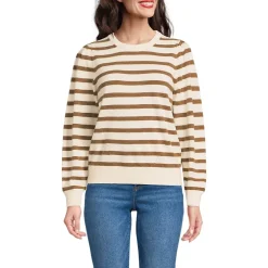 Women's Cashmere Puff Sleeve Crew Neck Sweater