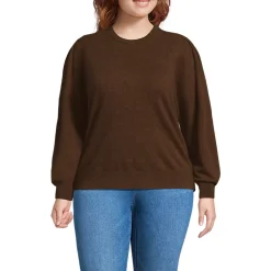 Women's Cashmere Puff Sleeve Crew Neck Sweater