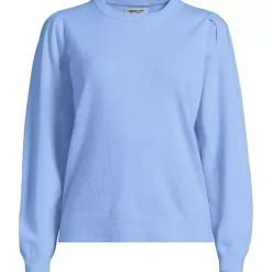 Women's Cashmere Puff Sleeve Crew Neck Sweater