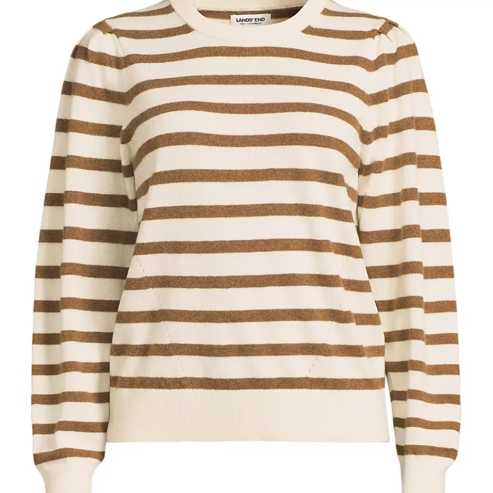 Women's Cashmere Puff Sleeve Crew Neck Sweater