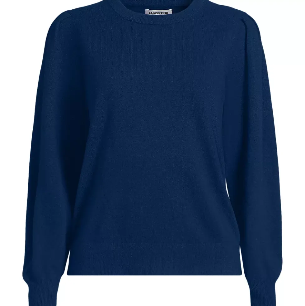 Women's Cashmere Puff Sleeve Crew Neck Sweater