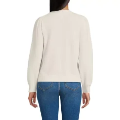 Women's Cashmere Puff Sleeve Crew Neck Sweater