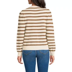 Women's Cashmere Puff Sleeve Crew Neck Sweater