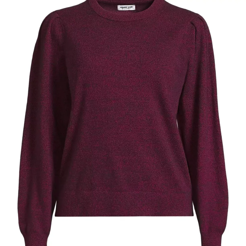 Women's Cashmere Puff Sleeve Crew Neck Sweater
