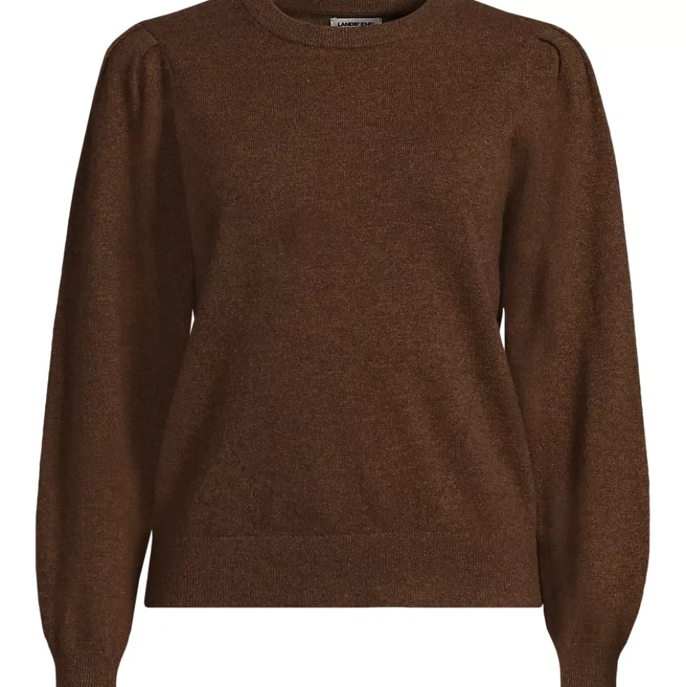 Women's Cashmere Puff Sleeve Crew Neck Sweater