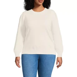 Women's Cashmere Puff Sleeve Crew Neck Sweater