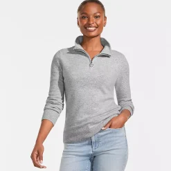 Women's Cashmere Quarter Zip Sweater