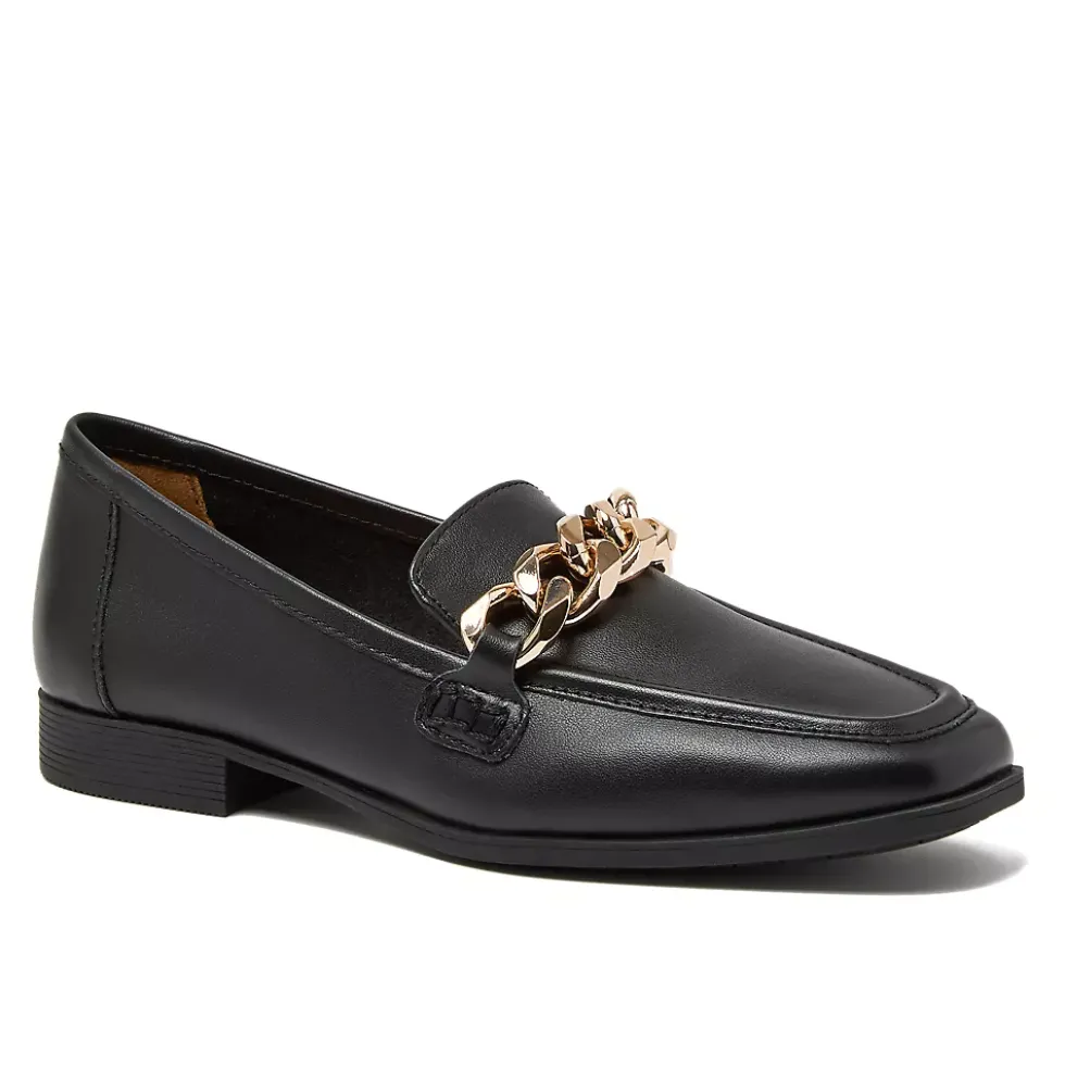 Women's Chain Leather Loafers
