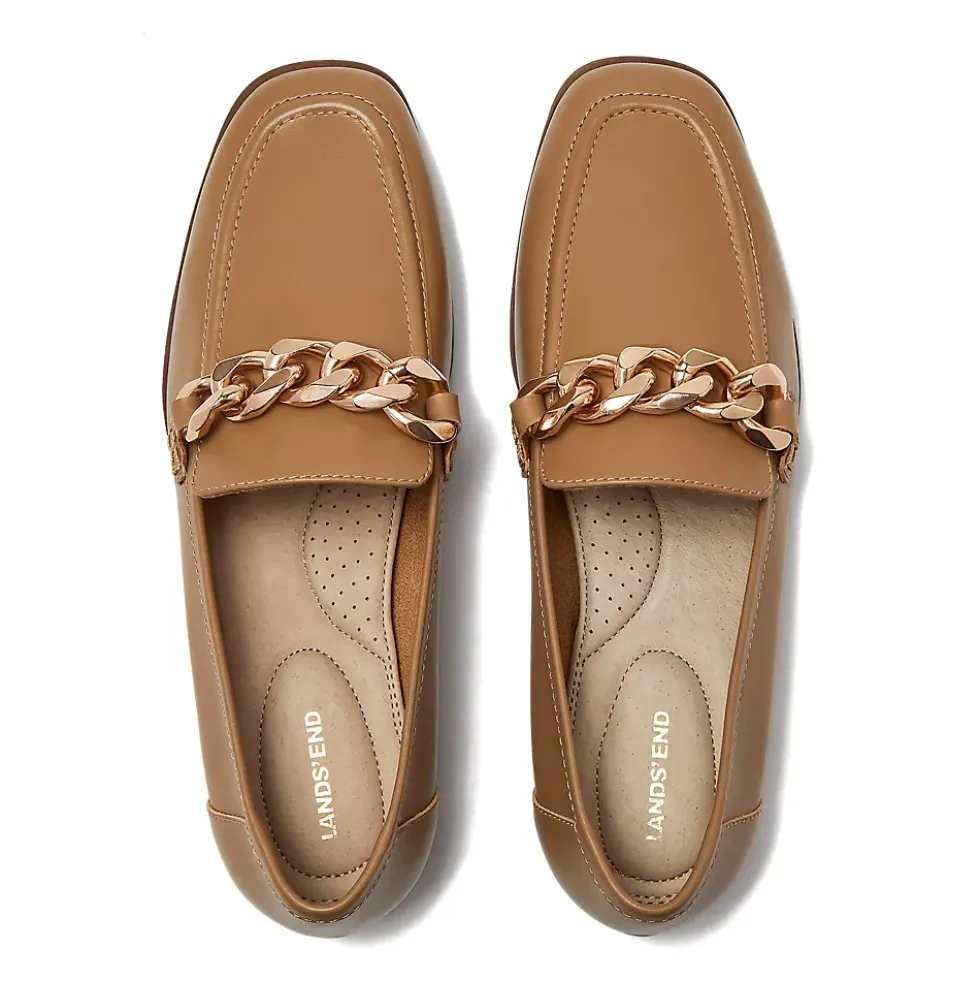 Women's Chain Leather Loafers