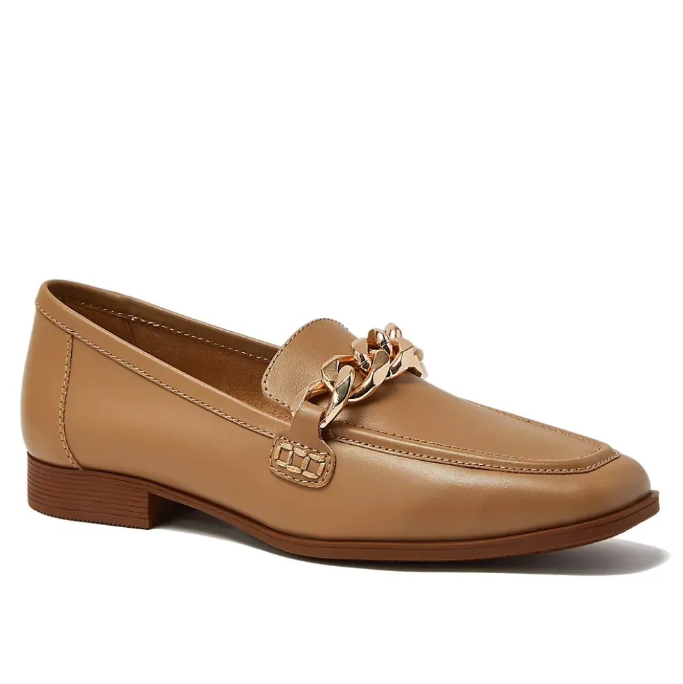 Women's Chain Leather Loafers