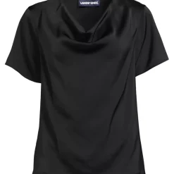 Women's Charmeuse Short Sleeve Cowl Neck Top