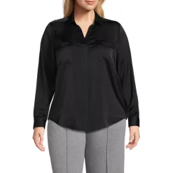 Women's Charmeuse Utility Popover Blouse