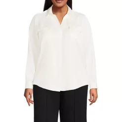 Women's Charmeuse Utility Popover Blouse