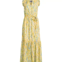 Women's Chiffon Maxi Dress with Ruffle Detail