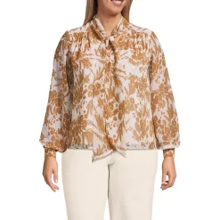Women's Chiffon Removable Tie Neck Blouse