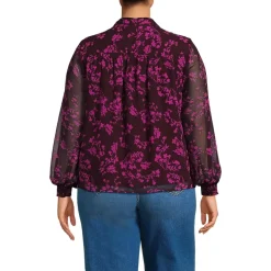Women's Chiffon Removable Tie Neck Blouse