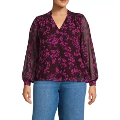 Women's Chiffon Removable Tie Neck Blouse