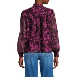 Women's Chiffon Removable Tie Neck Blouse