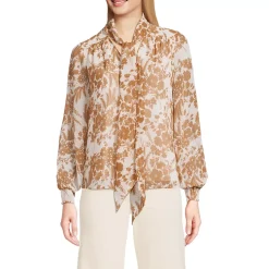 Women's Chiffon Removable Tie Neck Blouse