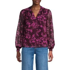 Women's Chiffon Removable Tie Neck Blouse