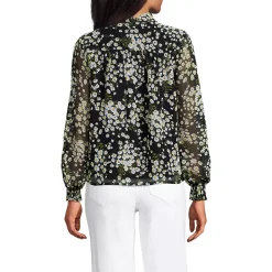 Women's Chiffon Removable Tie Neck Blouse