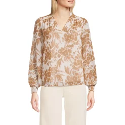 Women's Chiffon Removable Tie Neck Blouse