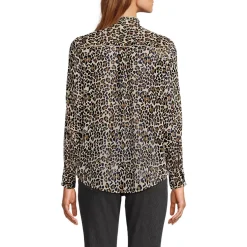 Women's Chiffon Ruffle Front Long Sleeve Top
