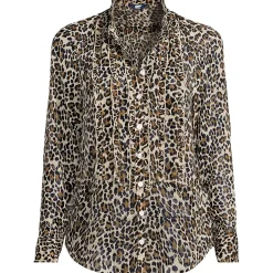 Women's Chiffon Ruffle Front Long Sleeve Top
