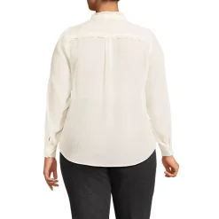 Women's Chiffon Ruffle Front Long Sleeve Top