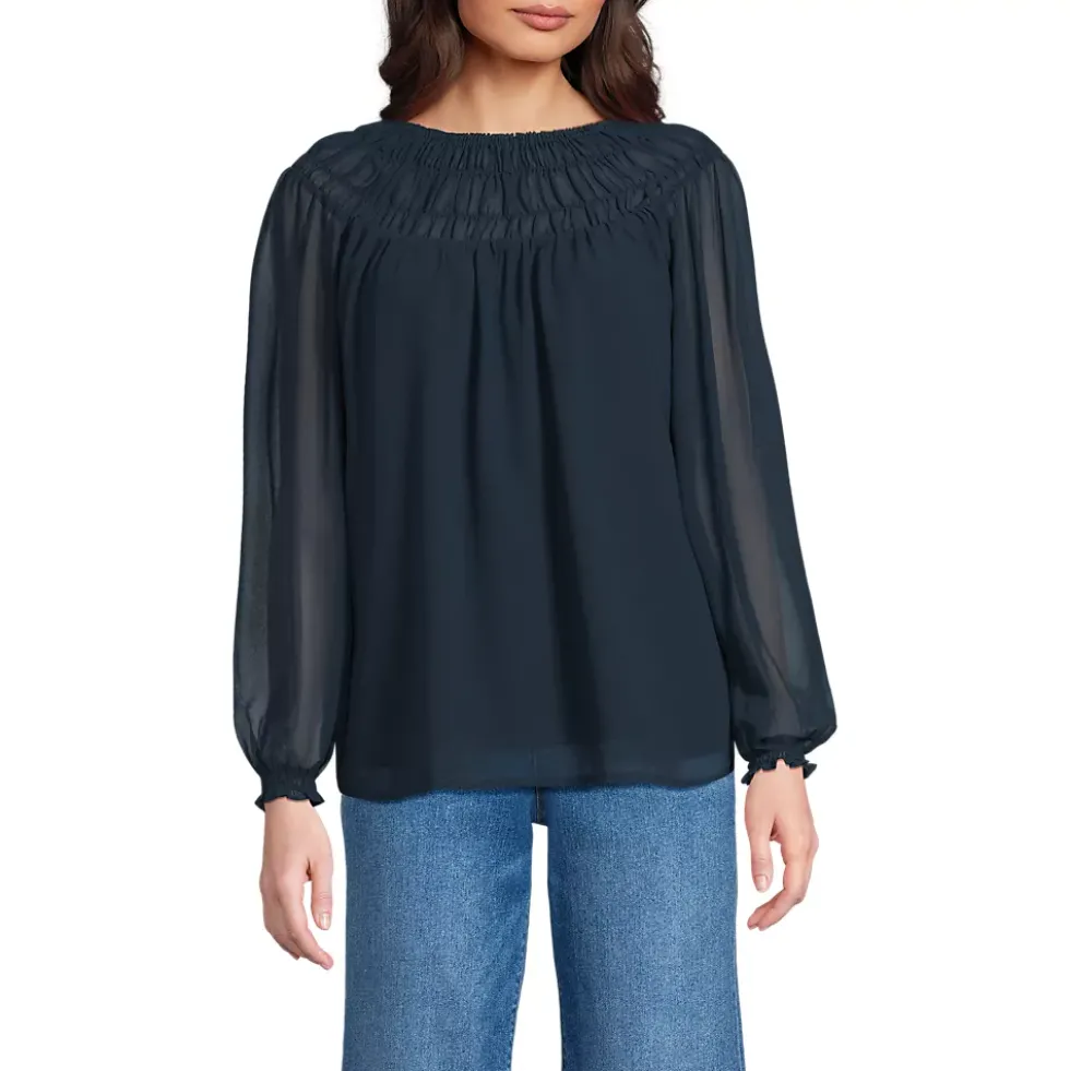 Women's Chiffon Scoop Neck Blouse