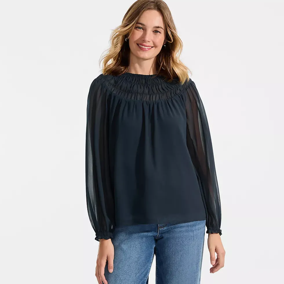 Women's Chiffon Scoop Neck Blouse