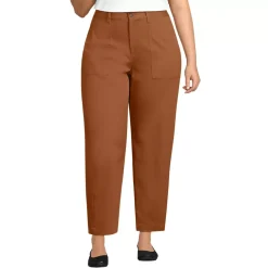 Women's Chino High Rise Barrel Leg Utility Ankle Pants