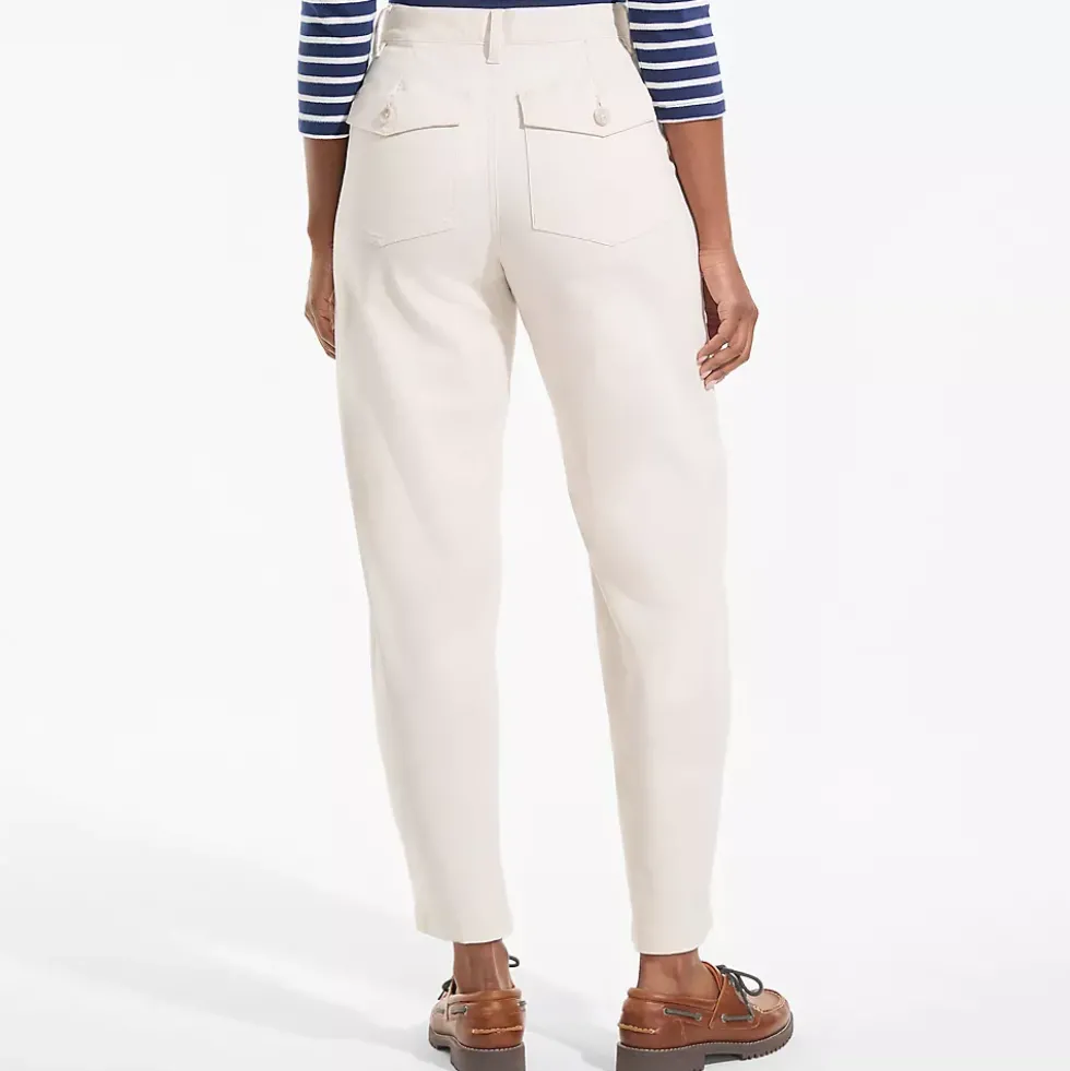 Women's Chino High Rise Barrel Leg Utility Ankle Pants