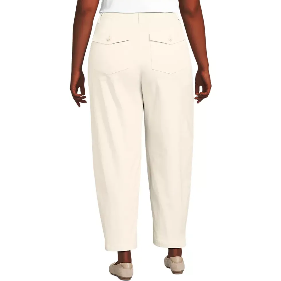Women's Chino High Rise Barrel Leg Utility Ankle Pants