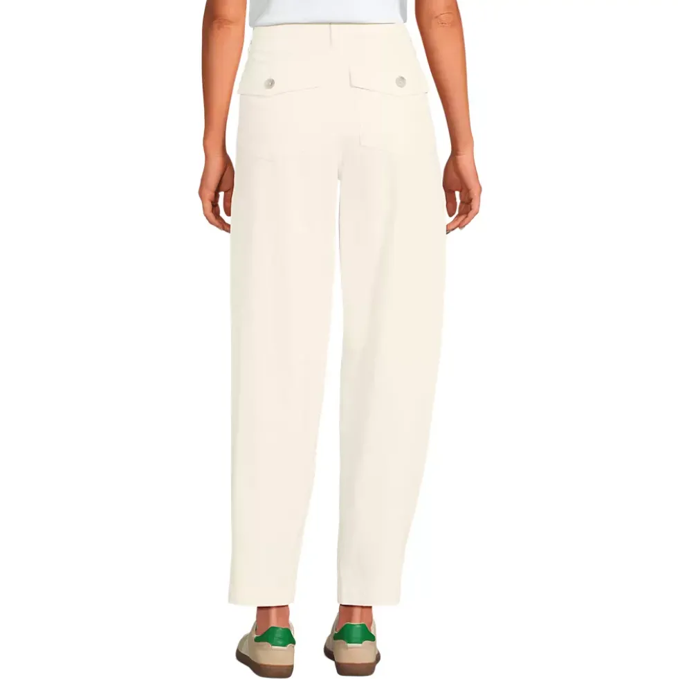 Women's Chino High Rise Barrel Leg Utility Ankle Pants