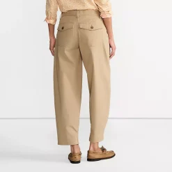 Women's Chino High Rise Barrel Leg Utility Ankle Pants