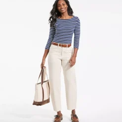 Women's Chino High Rise Barrel Leg Utility Ankle Pants