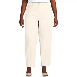 Women's Chino High Rise Barrel Leg Utility Ankle Pants