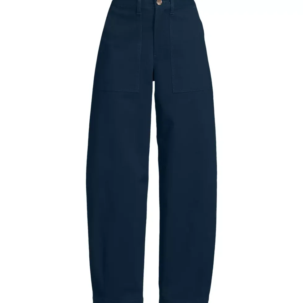 Women's Chino High Rise Barrel Leg Utility Ankle Pants