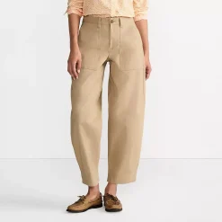 Women's Chino High Rise Barrel Leg Utility Ankle Pants